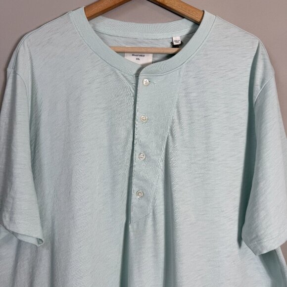 Billy Reid Short Sleeve Organic Cotton Henley Tee T-Shirt Mens XXL Pale Blue NWT - Picture 6 of 16
